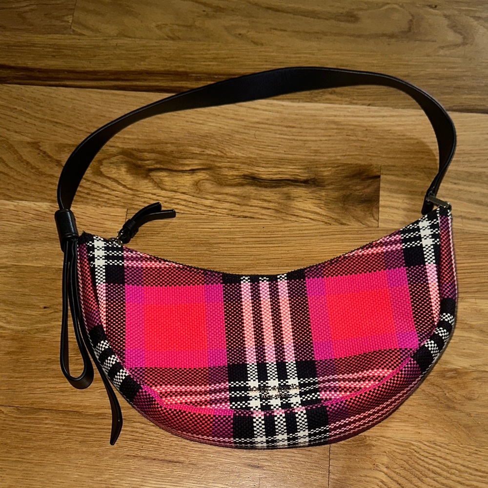 Kate Spade New York Smile Foliage Plaid Shoulder Bag NWOT